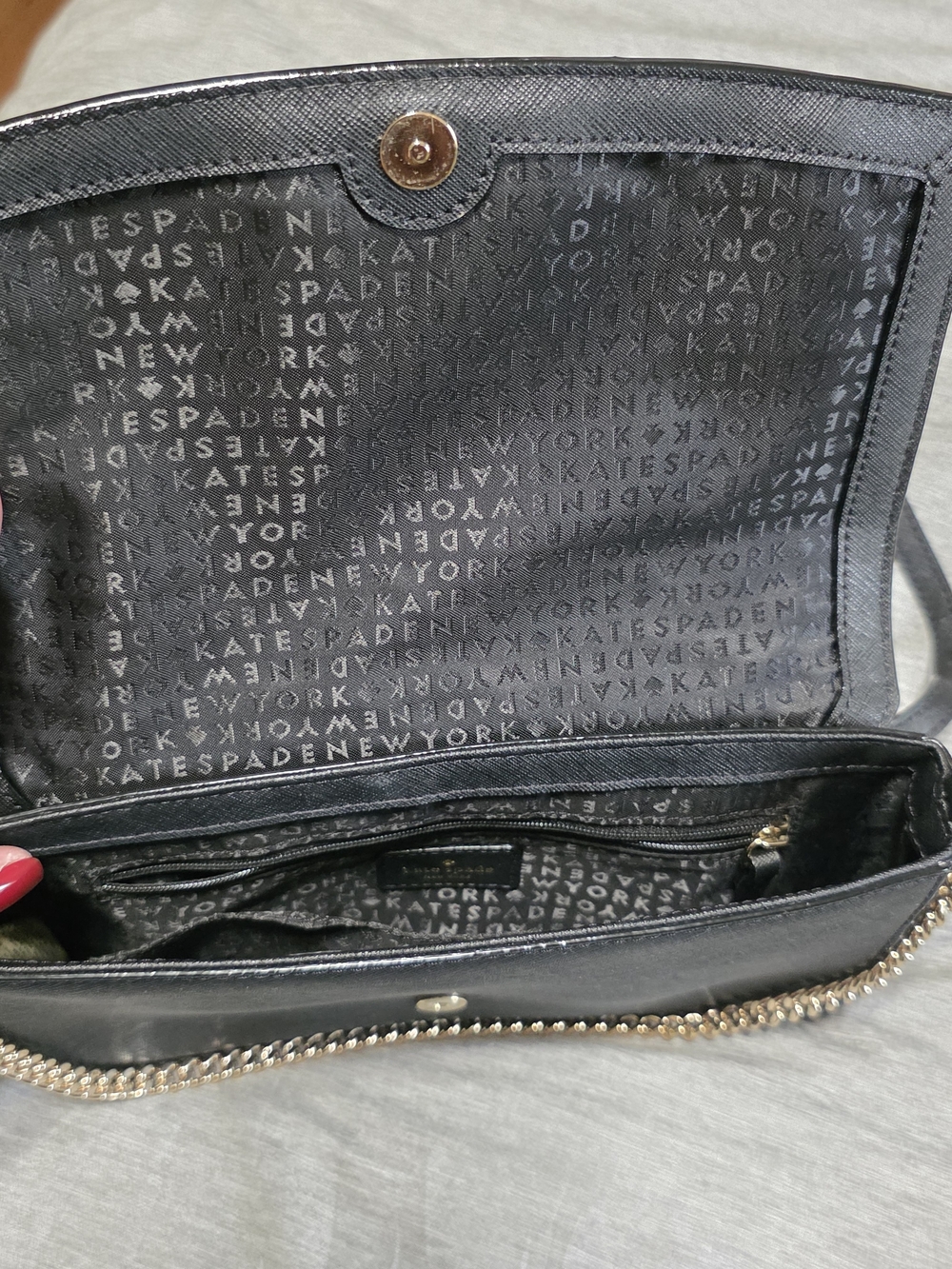 Kate Spade Black Leather Chain Shoulder Bag - Picture 5 of 8